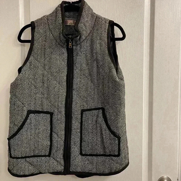 E2 Clothing Jackets & Blazers - Quilted Puffer Vest |  Cotton Herringbone